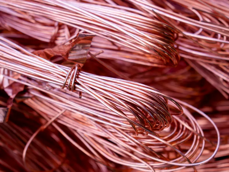 Copper wire close-up – electrical insulation tape application